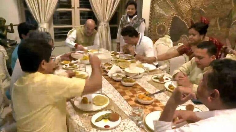 কলকাতায় সৌরভ গাঙ্গুলীর বাড়িতে অমিত শাহের ডিনার